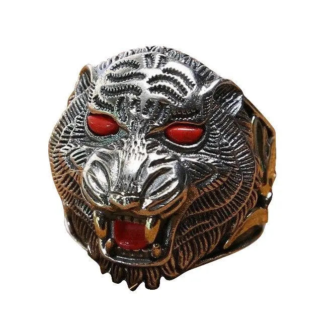 TIGER MONSTER RED EYE STONE RING