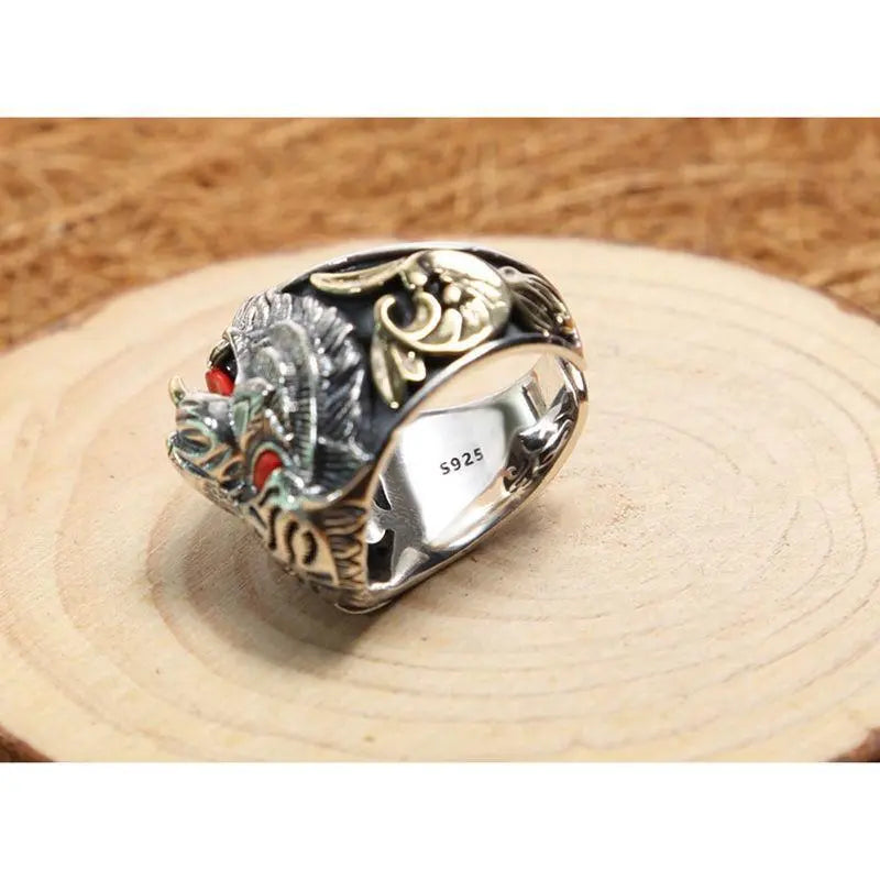 TIGER MONSTER RED EYE STONE RING Tiger-Universe