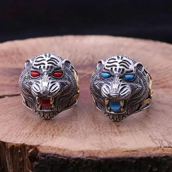 TIGER MONSTER RED EYE STONE RING