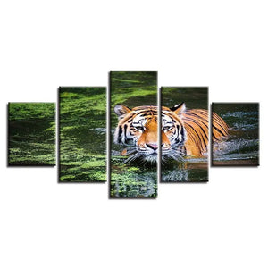 TIGER PAINTING SWIMMING IN SACRED RIVER Tiger-Universe