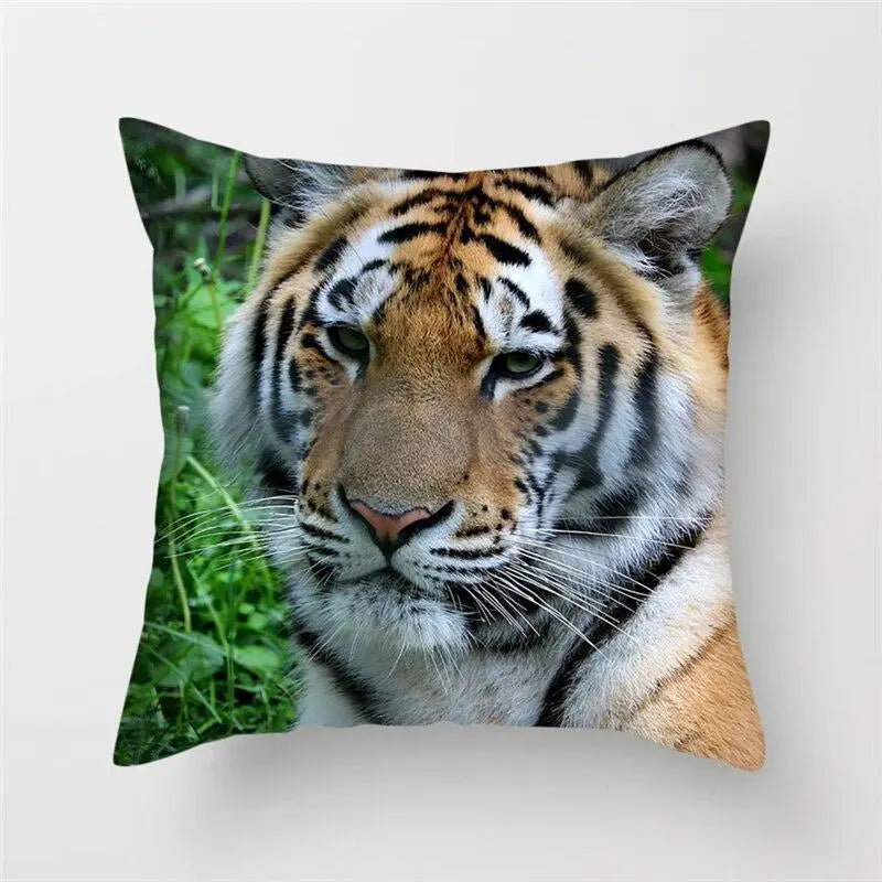 Various Linen Tiger Cushion Pillow Covers FREE Ship USA The Great Cat