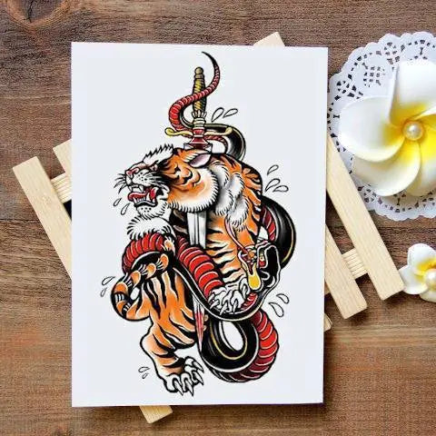 TIGER SNAKE TEMPORARY TATTOO Tiger-Universe