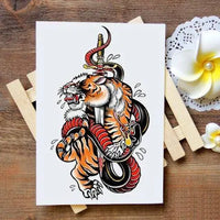 Japanese Tiger Fighting Snake Tattoo | Tiger-Universe