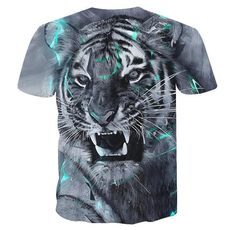 Black and White Tiger Print T Shirt | Tiger-Universe