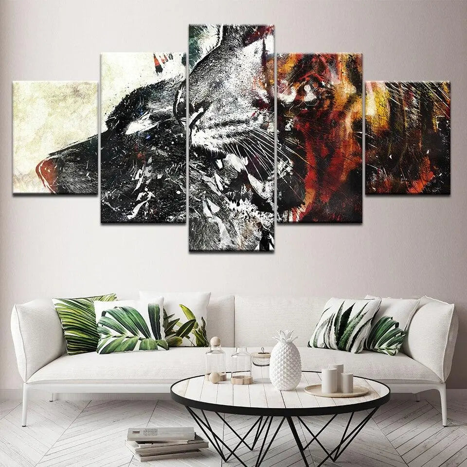 TIGER VS WOLF CANVA PAINTING Tiger-Universe