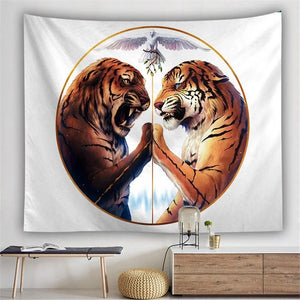 TIGER WALL TAPESTRY PEACE Tiger-Universe