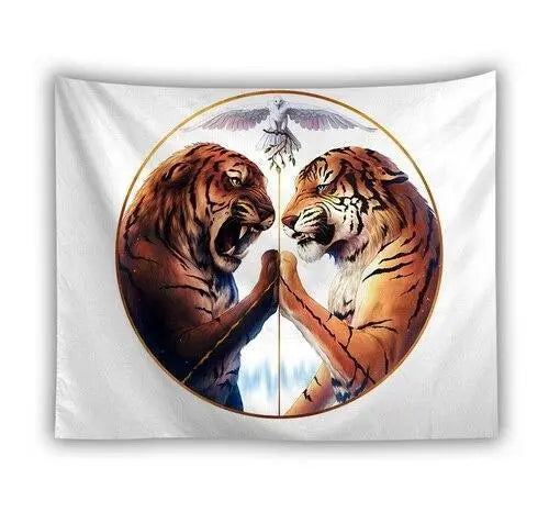 TIGER WALL TAPESTRY PEACE Tiger-Universe