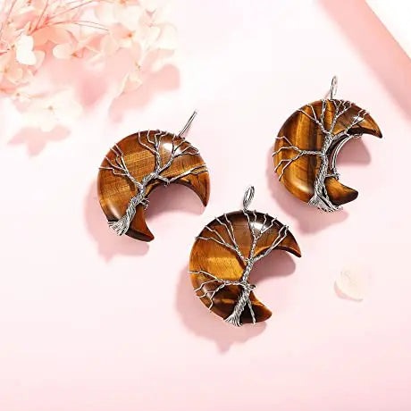 Tiger Eye Crystal Pendant Tree Of Life Tiger-Universe