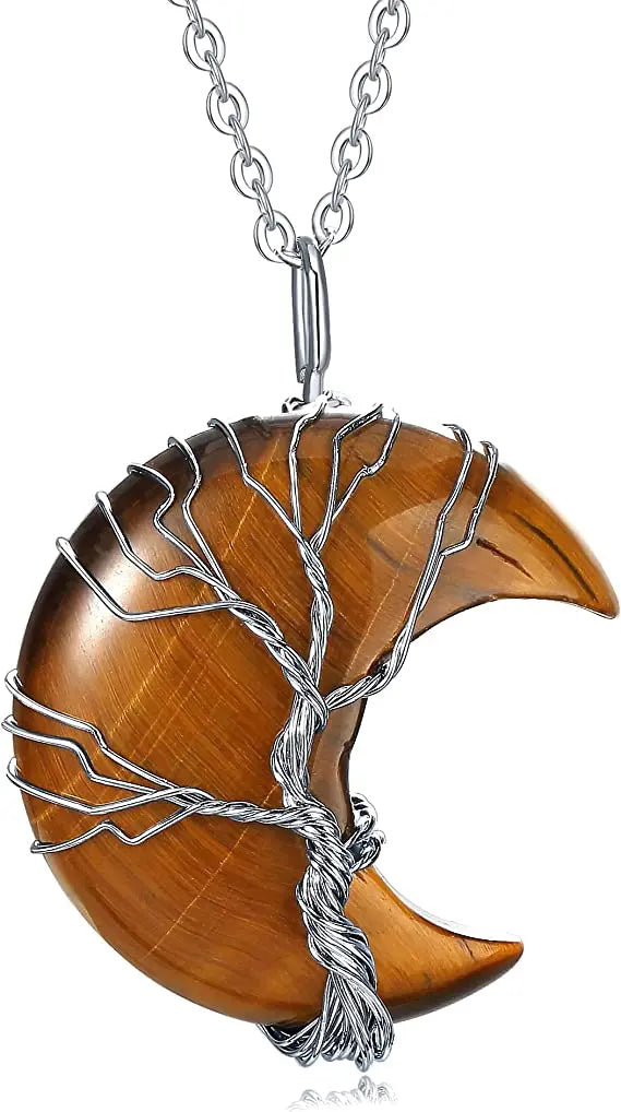 Tiger Eye Crystal Pendant Tree Of Life Tiger-Universe