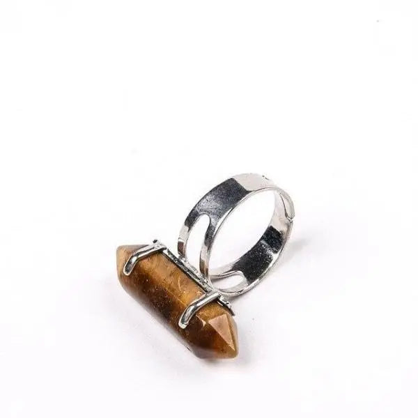 Tiger Eye Gemstone Ring Hexagon Tiger-Universe