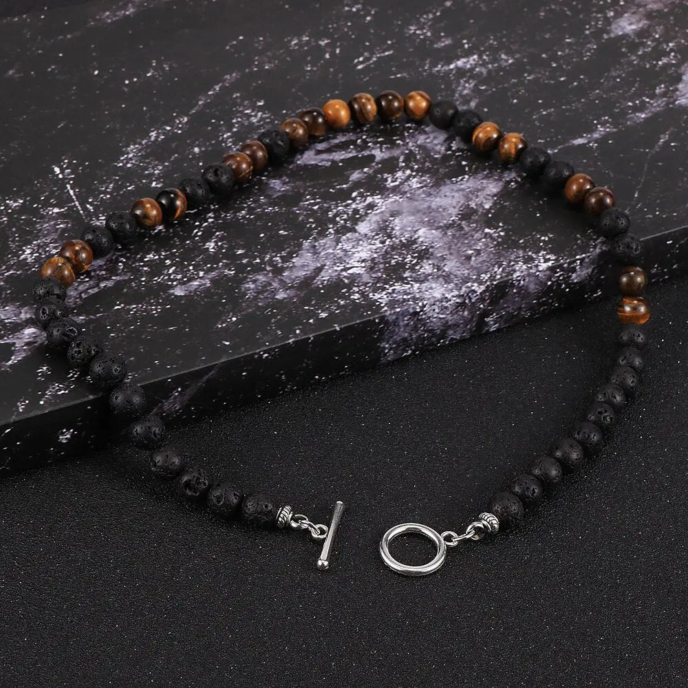 Tiger Eye Jewelry Necklace Lave Stones Tiger-Universe