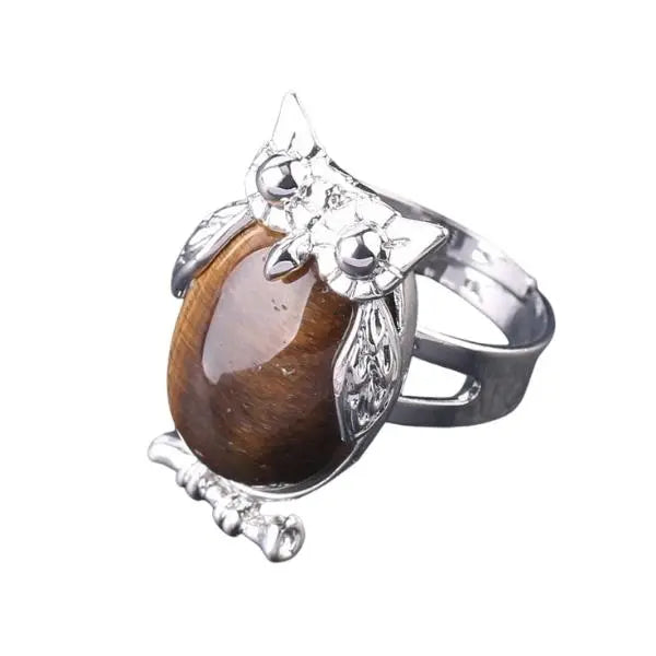 Tiger Eye Owl Ring Tiger-Universe