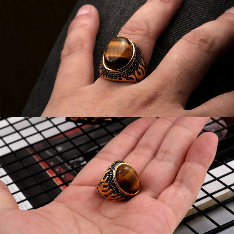 Tiger Eye Ring for Men Tiger-Universe