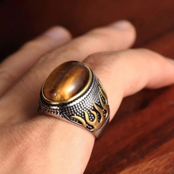 Tiger Eye Signet Ring Tiger-Universe