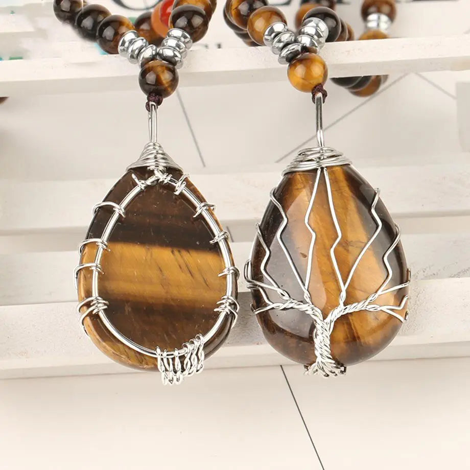 Tiger Eyes Necklace Tree of Life Tiger-Universe