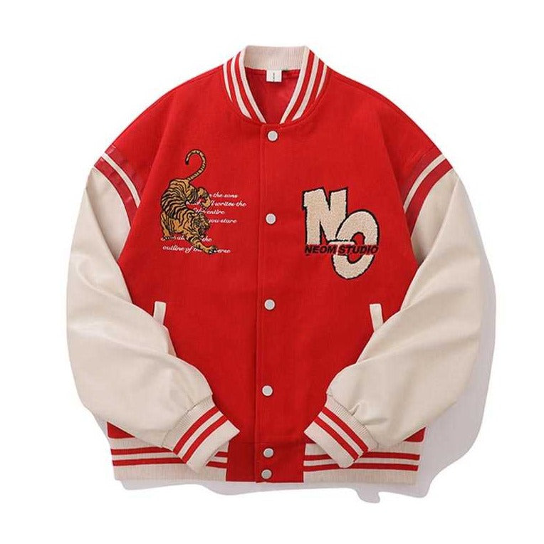  Interesting Tiger Embroidered Unisex Jacket Baseball Jacket  Coat : Clothing, Shoes & Jewelry