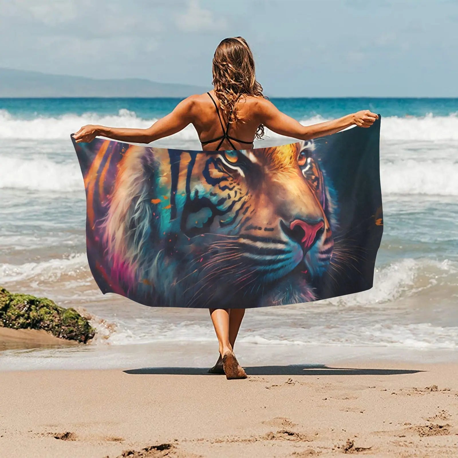 Tiger Print Beach Towel Tiger-Universe