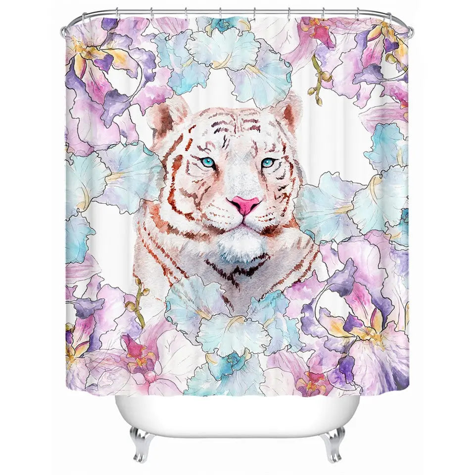Tiger Shower Curtain flower Tiger-Universe