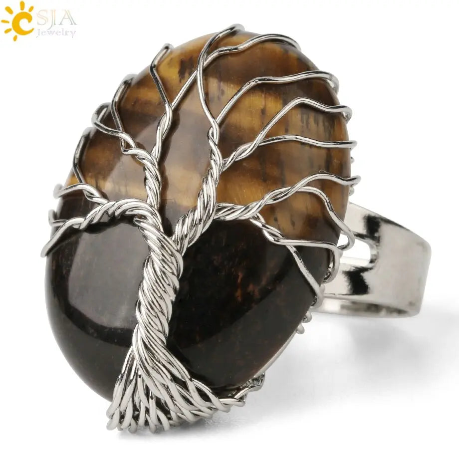 Tree of Life Ring Tiger Eye Tiger-Universe