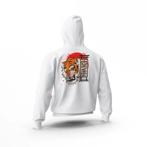 Bengal White Tiger Head Zip Hoodie