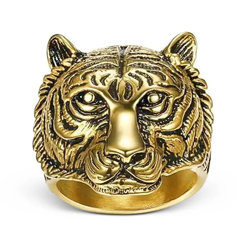 Bengal Tiger Ring Vintage 14k Yellow Gold Black Enamel Estate Animal J –  Sophie Jane