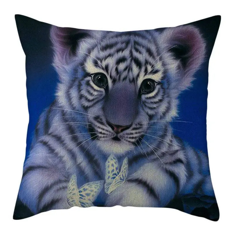 WONDERFUL WHITE TIGER CUSHION COVER Tiger-Universe