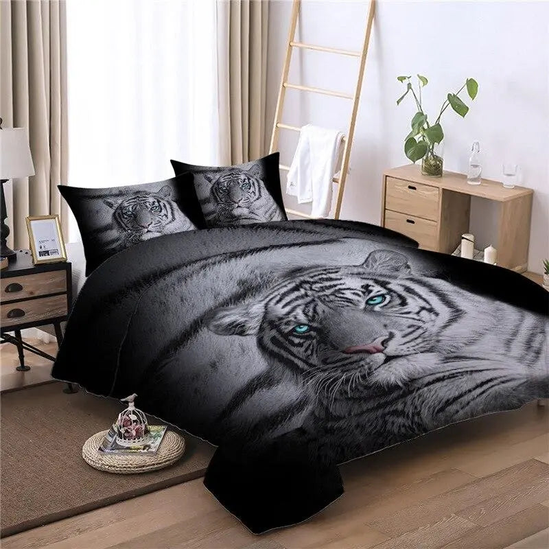 White Tiger Bed Set with Blue Eyes Tiger-Universe