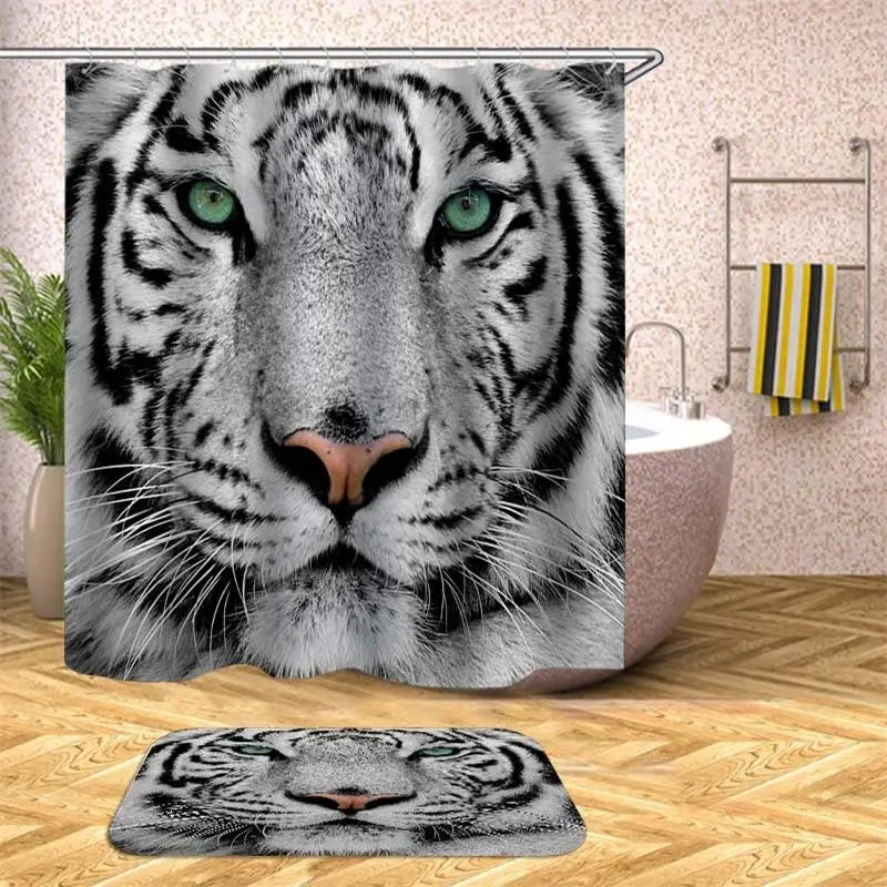 tiger lily shower curtain White Tiger Shower Curtain