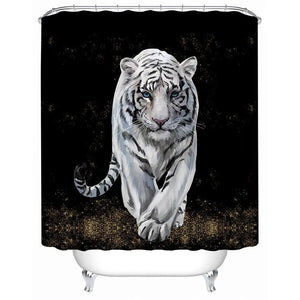 White Tiger Shower Curtains Tiger-Universe