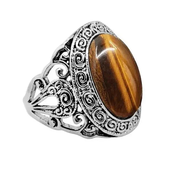 Vintage Synthetic Tiger Eye Stone Ring Anniversary Gift - Temu