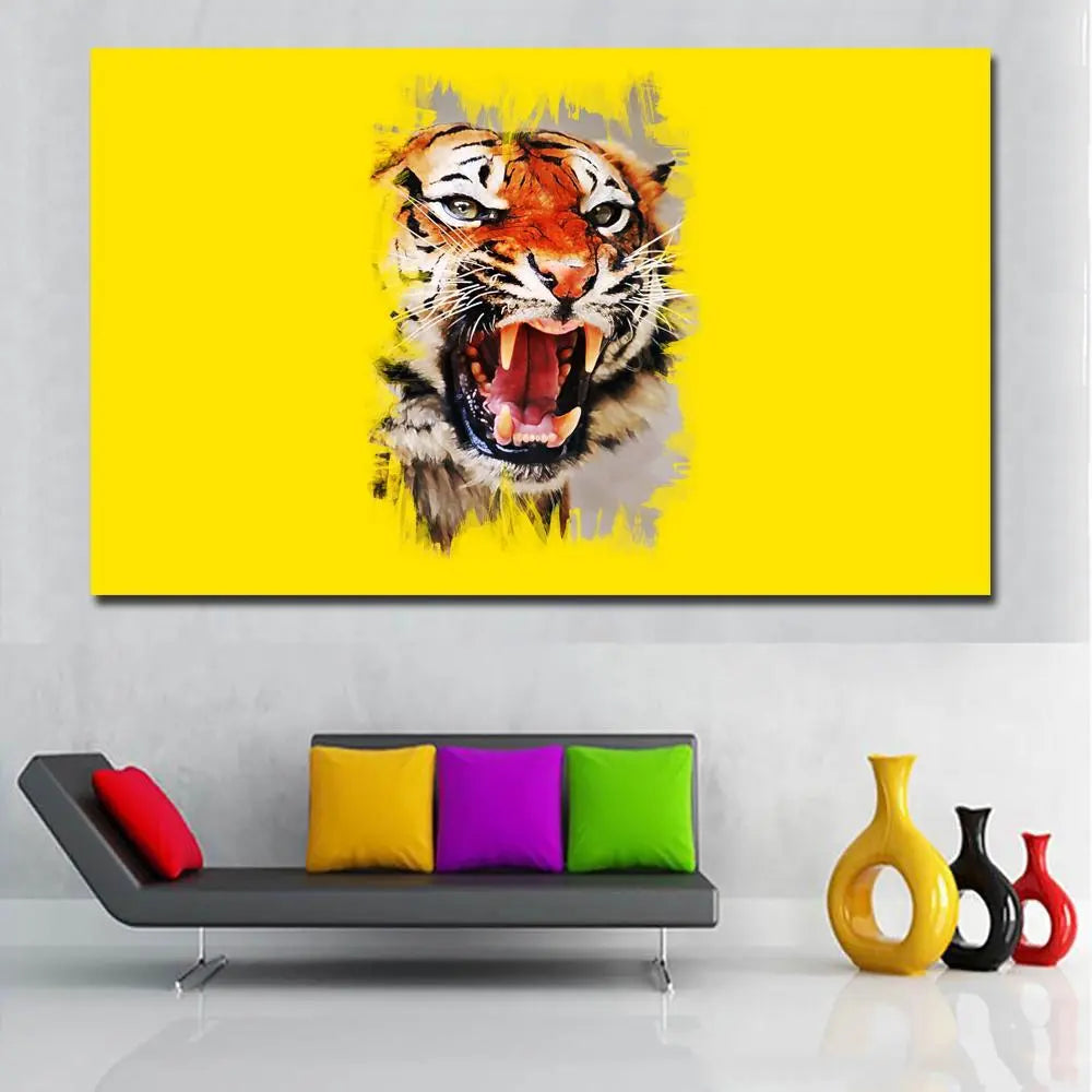 YELLOW TIGER SPRAY ART PAINTING Tiger-Universe